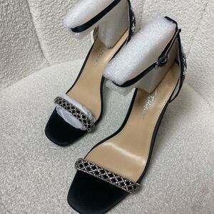 Betsey Johnson Black and Silver Embellished Heels